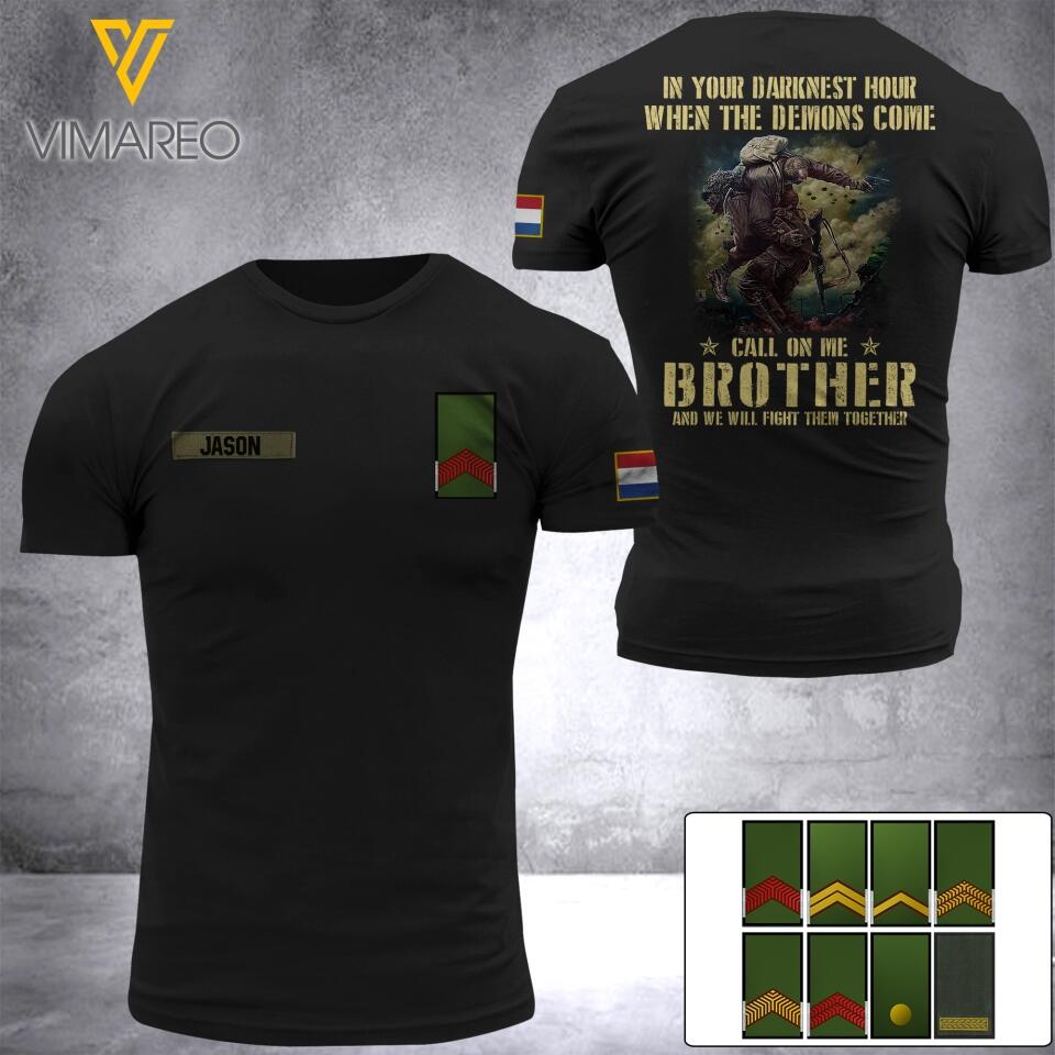 DH Personalized Netherland Soldier Tshirt 3D Printed DT2505