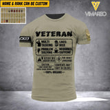 DH Personalized Italian Veterans/Soldier Tshirt 3D Printed HQ2605