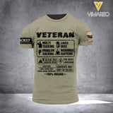 DH Personalized British Veterans/Soldier Tshirt 3D Printed HQ2605