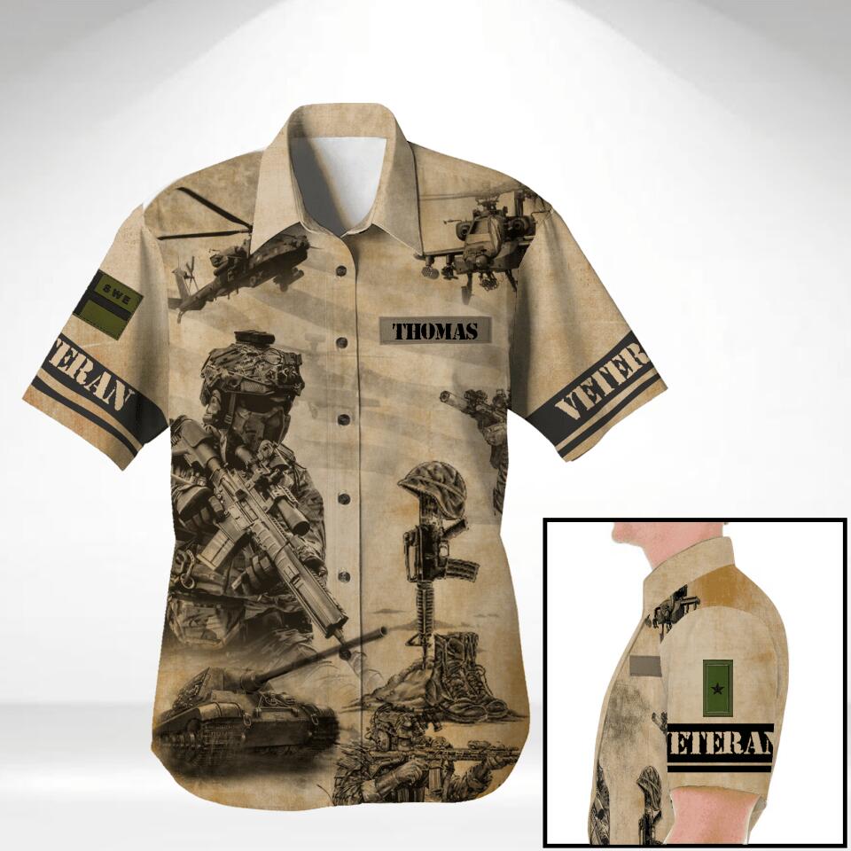 DH Swedish Veterans Hawaii Shirt Printed DT3005