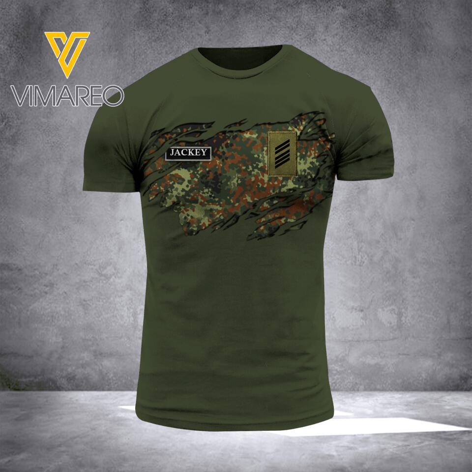 DH Personalized German Soldier Tshirt 3D Printed HC3005