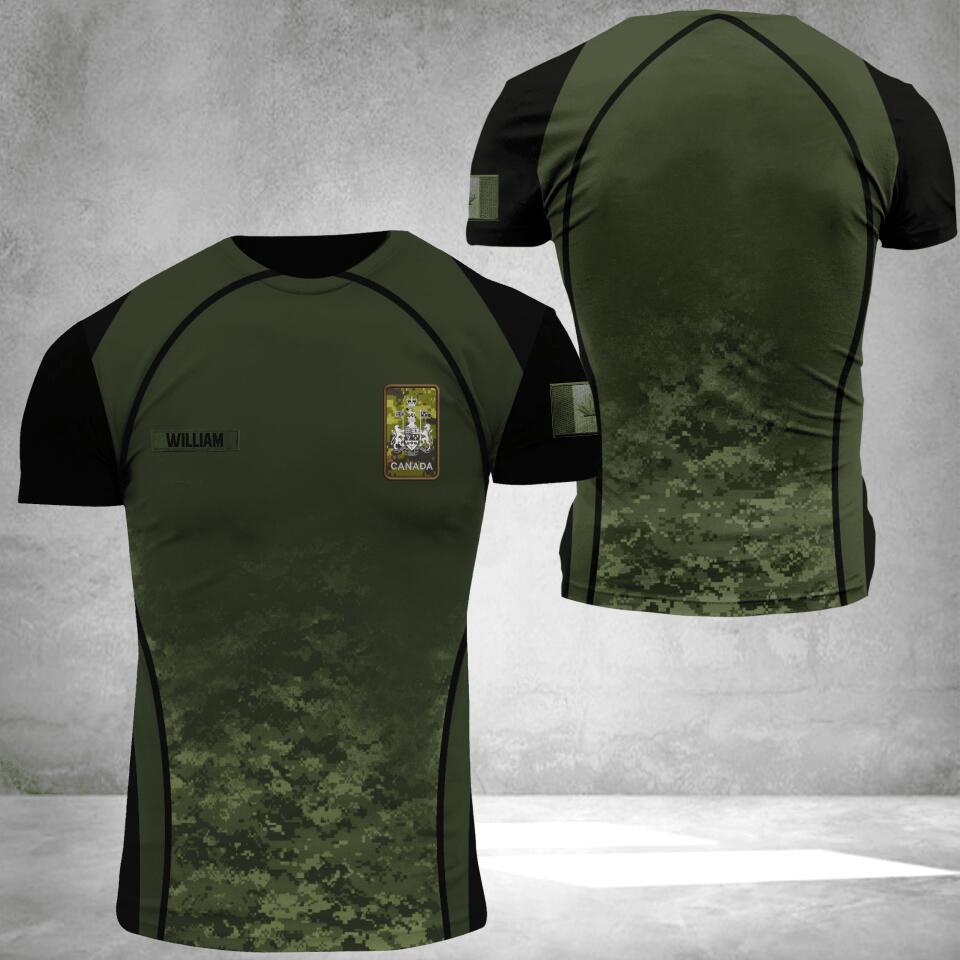 PERSONALIZED CANADIAN ARMY VETERAN TSHIRT  3D PRINTED QTDT3105