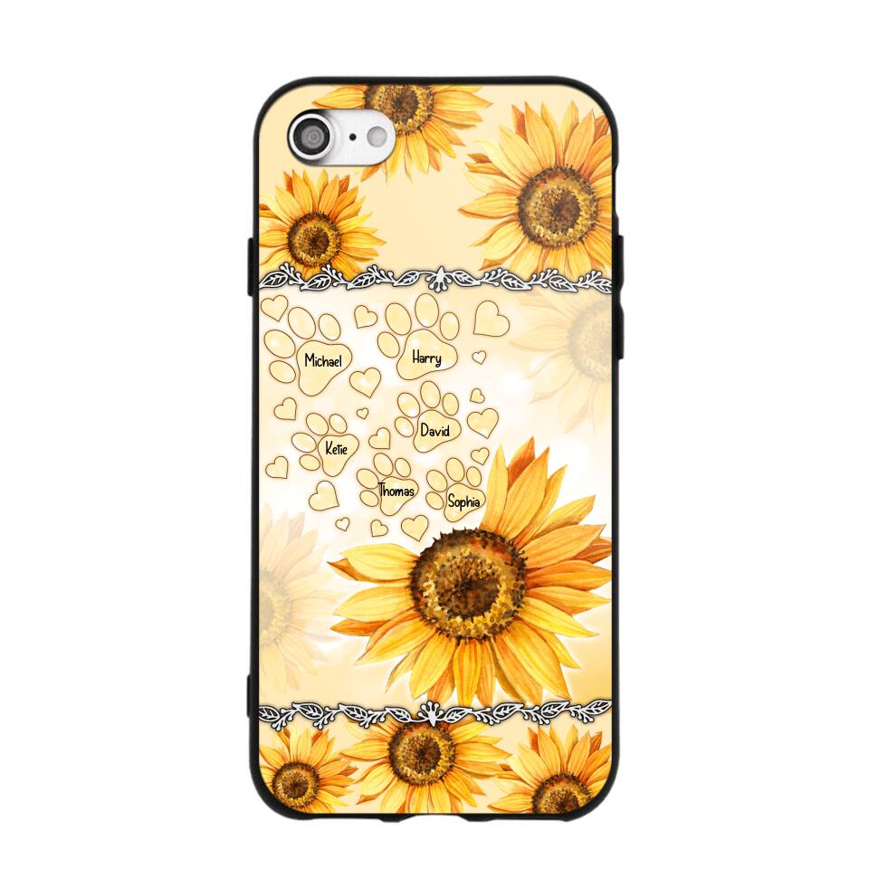 Personalized Dog Lover Sunflower Background Phonecase NQDT2705