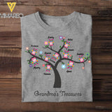 Personalized Grandma's Treasures kid Name Owl Tshirt Printed NQHC2705