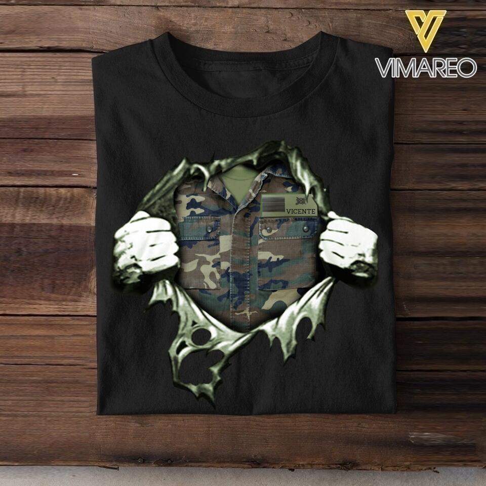 Personalized Spanish Soldier Tshirt Printed 22JUN-DT01