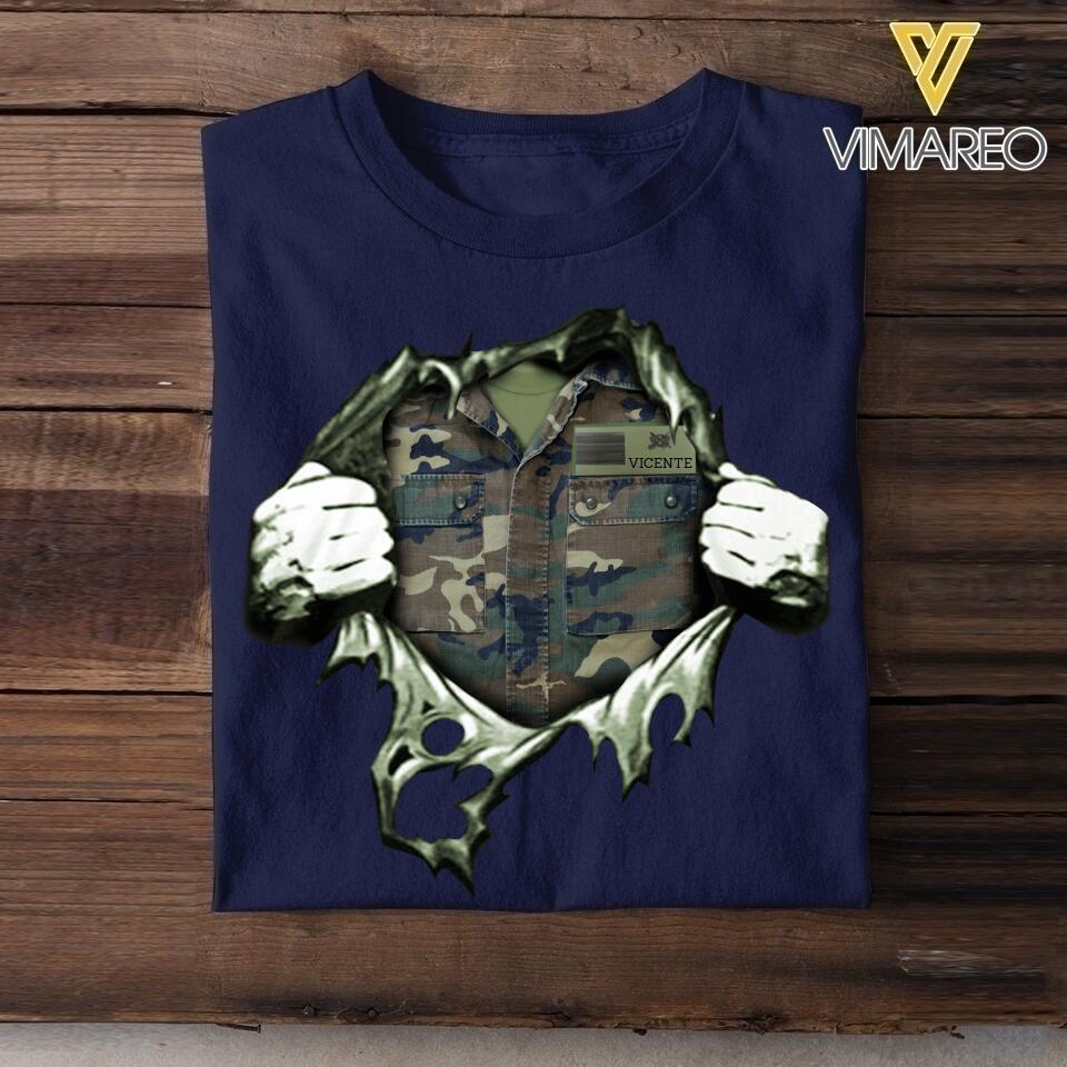 Personalized Spanish Soldier Tshirt Printed 22JUN-DT01