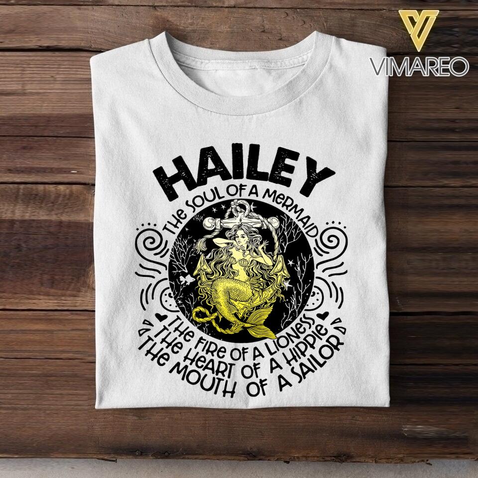 Personalized Girl The Soul Of A Mermaid Tshirt Printed 22JUN-HY01