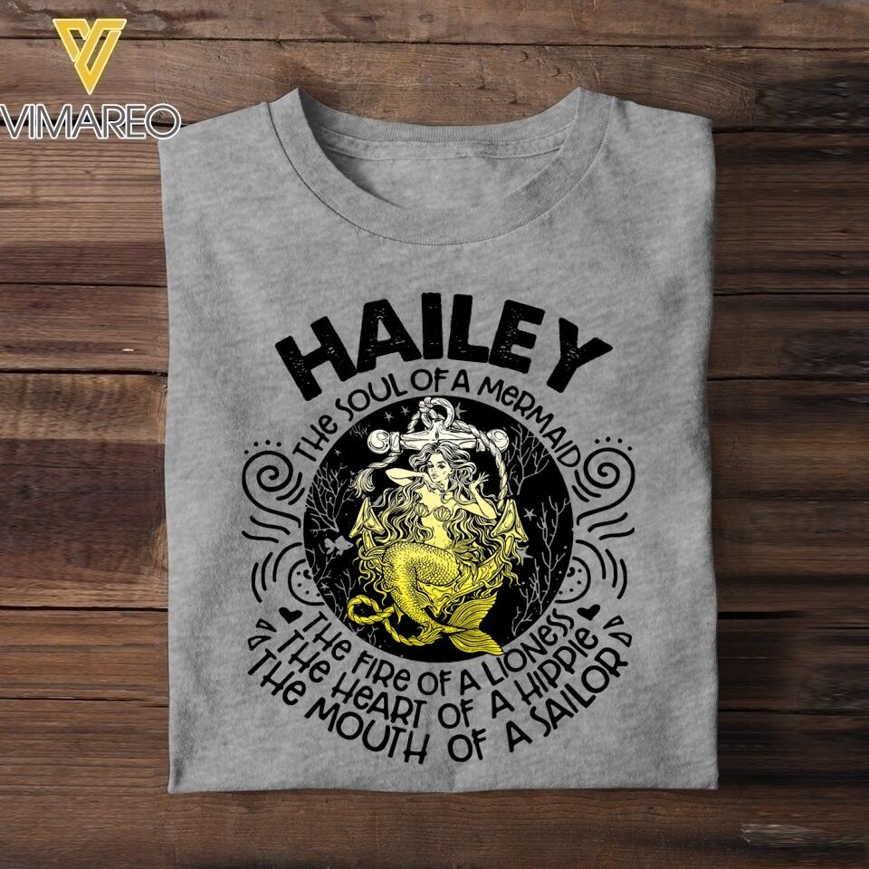 Personalized Girl The Soul Of A Mermaid Tshirt Printed 22JUN-HY01