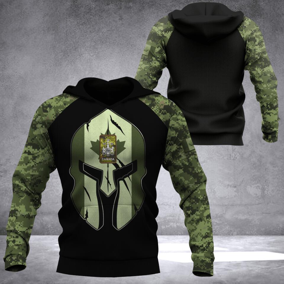 Personalized Canadian Army Camo Tshirt or Hoodie 3D Printed QTDT0206