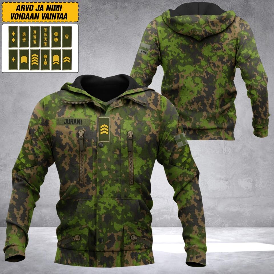 Personalized Finnish Soldier Camo Hoodie 3D Printed 22JUL-DT02