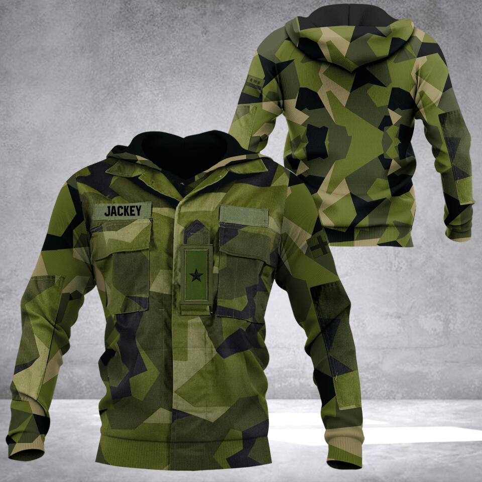 Personalized Swedish Soldier Camo Hoodie 3D Printed 22JUL-DT02