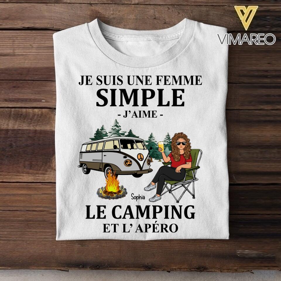 Personalized Camping Girl Tshirt Printed 22JUL-DT02