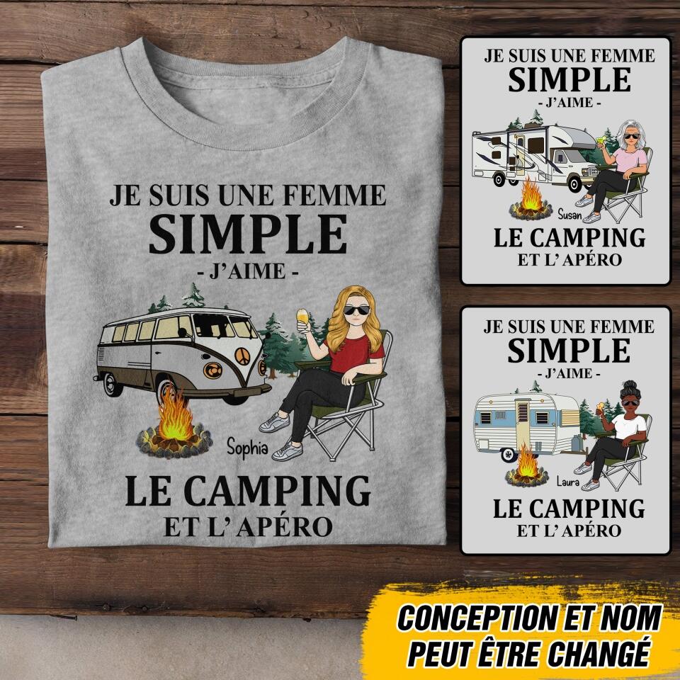 Personalized Camping Girl Tshirt Printed 22JUL-DT02