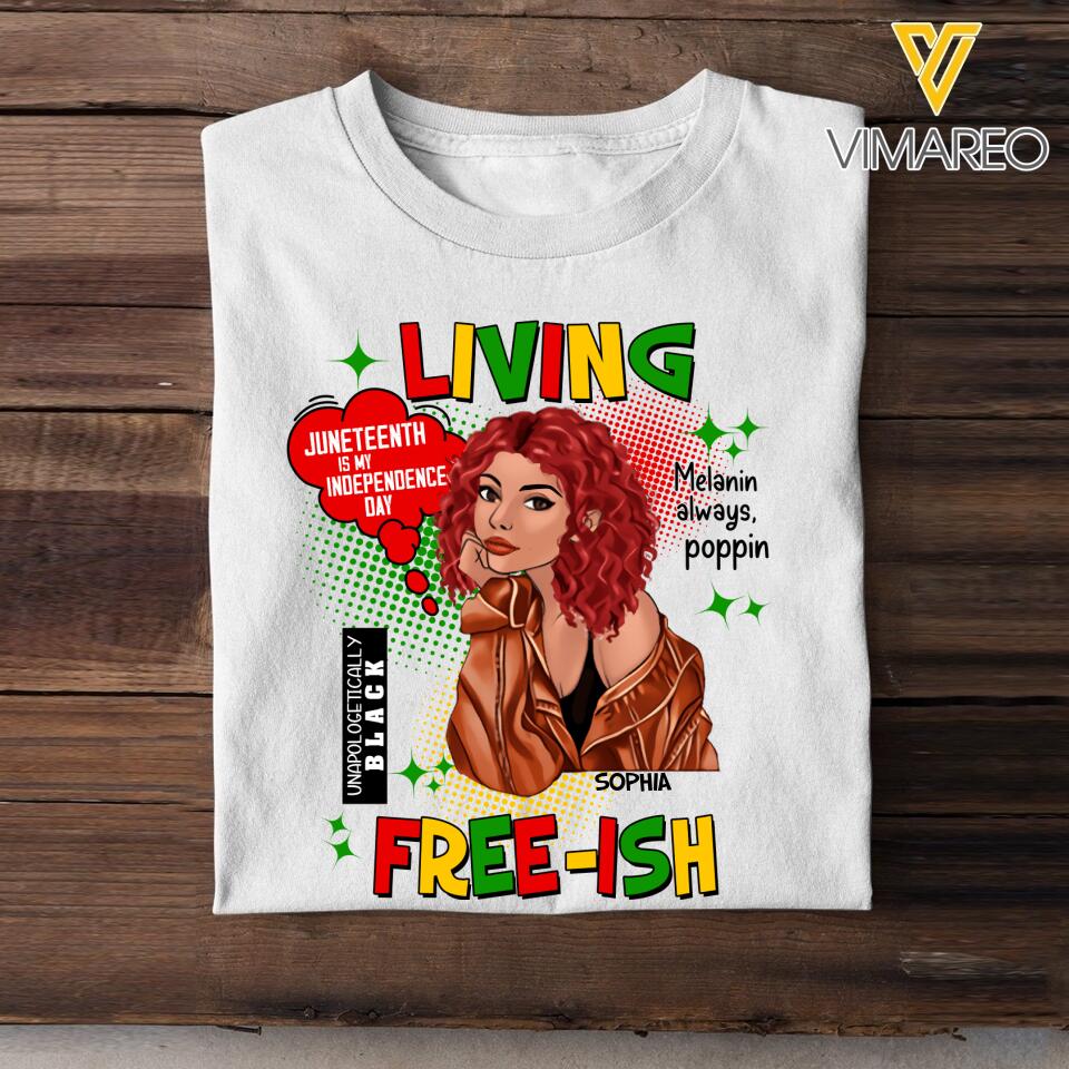 Personalized juneteenth-free ish Tshirt Printed QTDT306