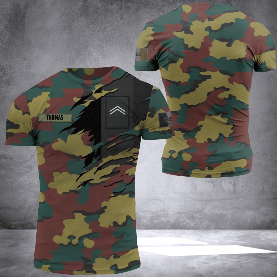 DH Personalized Belgian Veterans/Soldier Tshirt 3D Printed DT0406