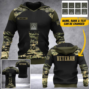 Personalized Austrian Veteran Camo Tshirt or Hoodie 3D Printed QTDT0406