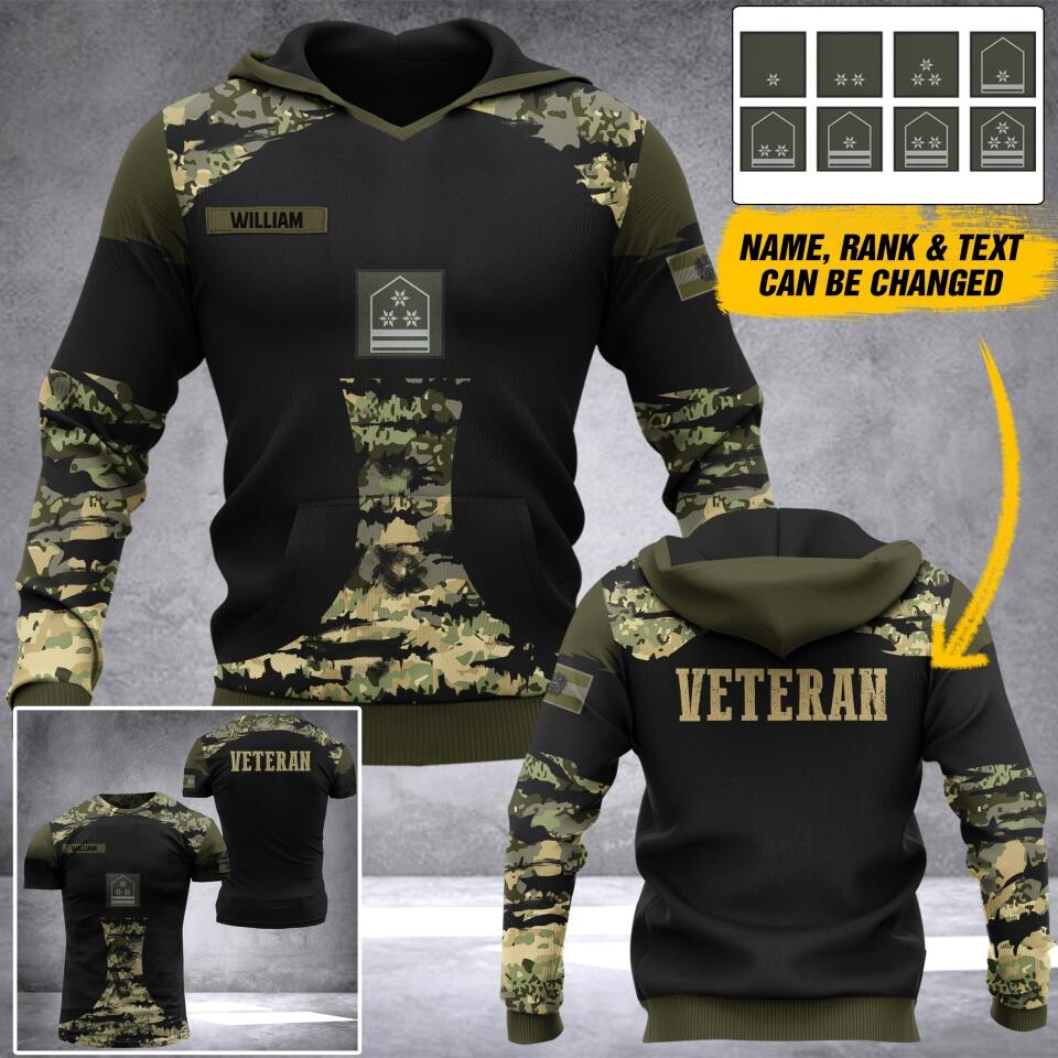 Personalized Austrian Veteran Camo Tshirt or Hoodie 3D Printed QTDT0406