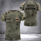 DH Personalized United Kingdom Veterans/Soldier Tshirt 3D Printed DT0406