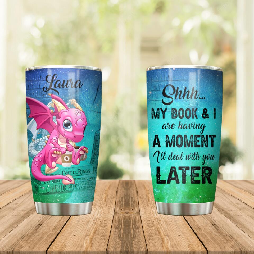 Personalized Dragon Book or Reading Lovers With Coffee Tumbler NQDT0306