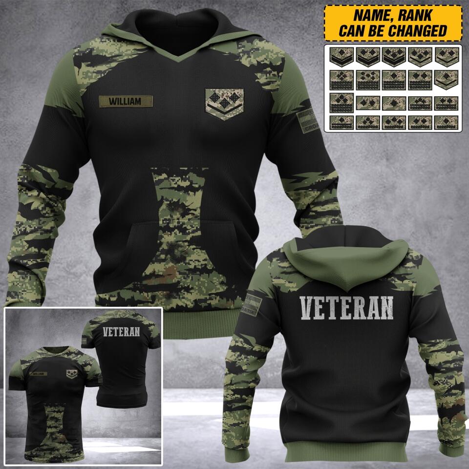 Personalized Croatian Veteran Camo Hoodie 3D Printed QTDT0706