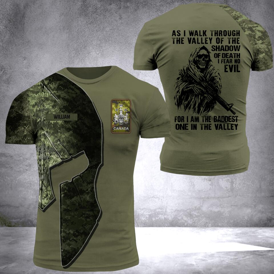 DH Personalized Canadian Veterans/Soldier Tshirt 3D Printed DT0706