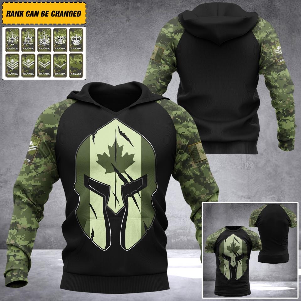 Personalized Canadian Army Camo Tshirt or Hoodie 3D Printed QTDT0706