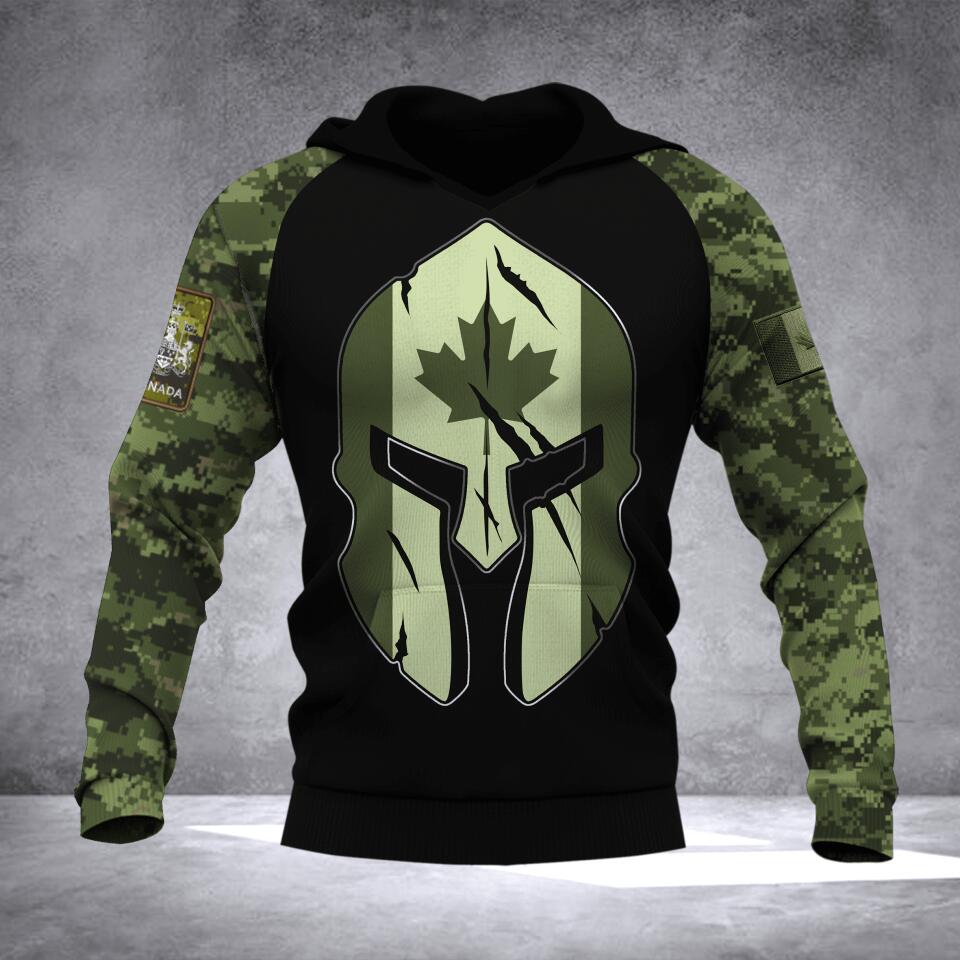 Personalized Canadian Army Camo Tshirt or Hoodie 3D Printed QTDT0706