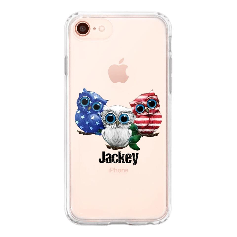 Personalized Owl Transparent Silicone Phonecase Printed NQHQ0606