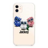 Personalized Owl Transparent Silicone Phonecase Printed NQHQ0606