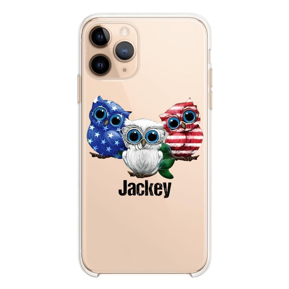 Personalized Owl Transparent Silicone Phonecase Printed NQHQ0606