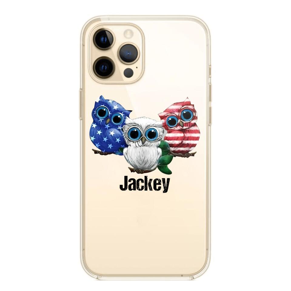 Personalized Owl Transparent Silicone Phonecase Printed NQHQ0606