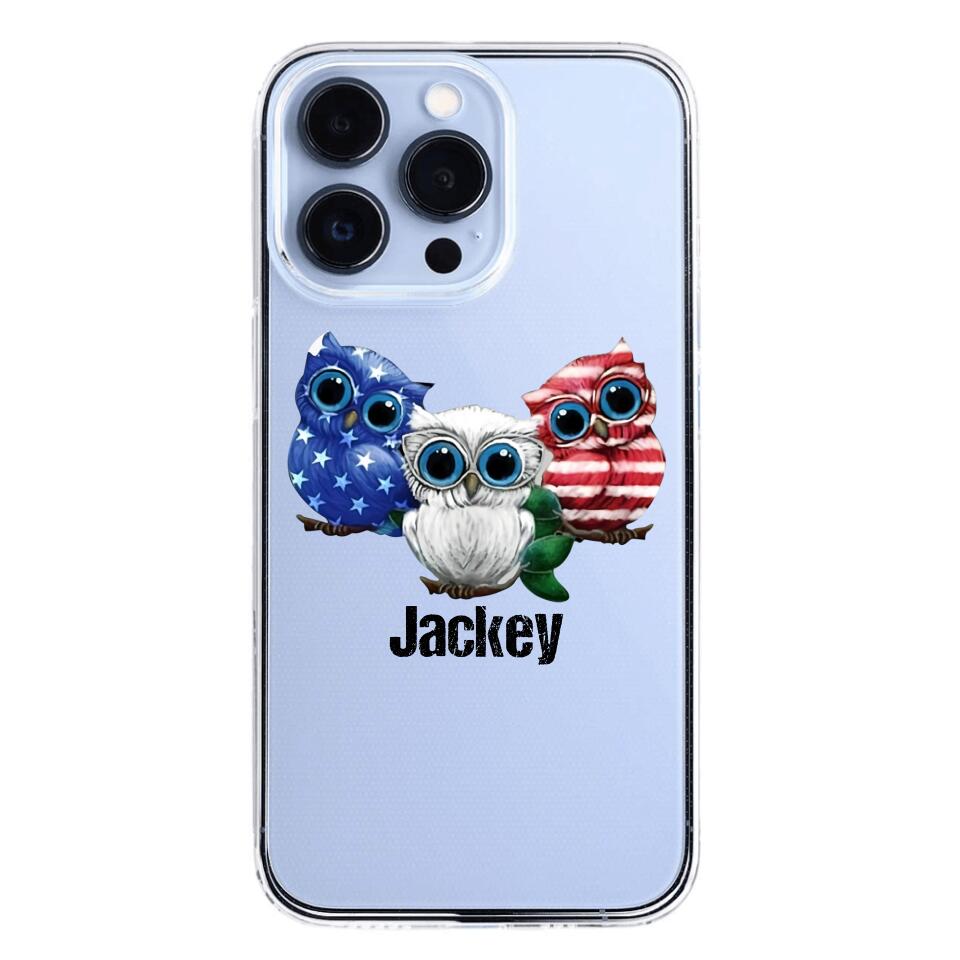 Personalized Owl Transparent Silicone Phonecase Printed NQHQ0606