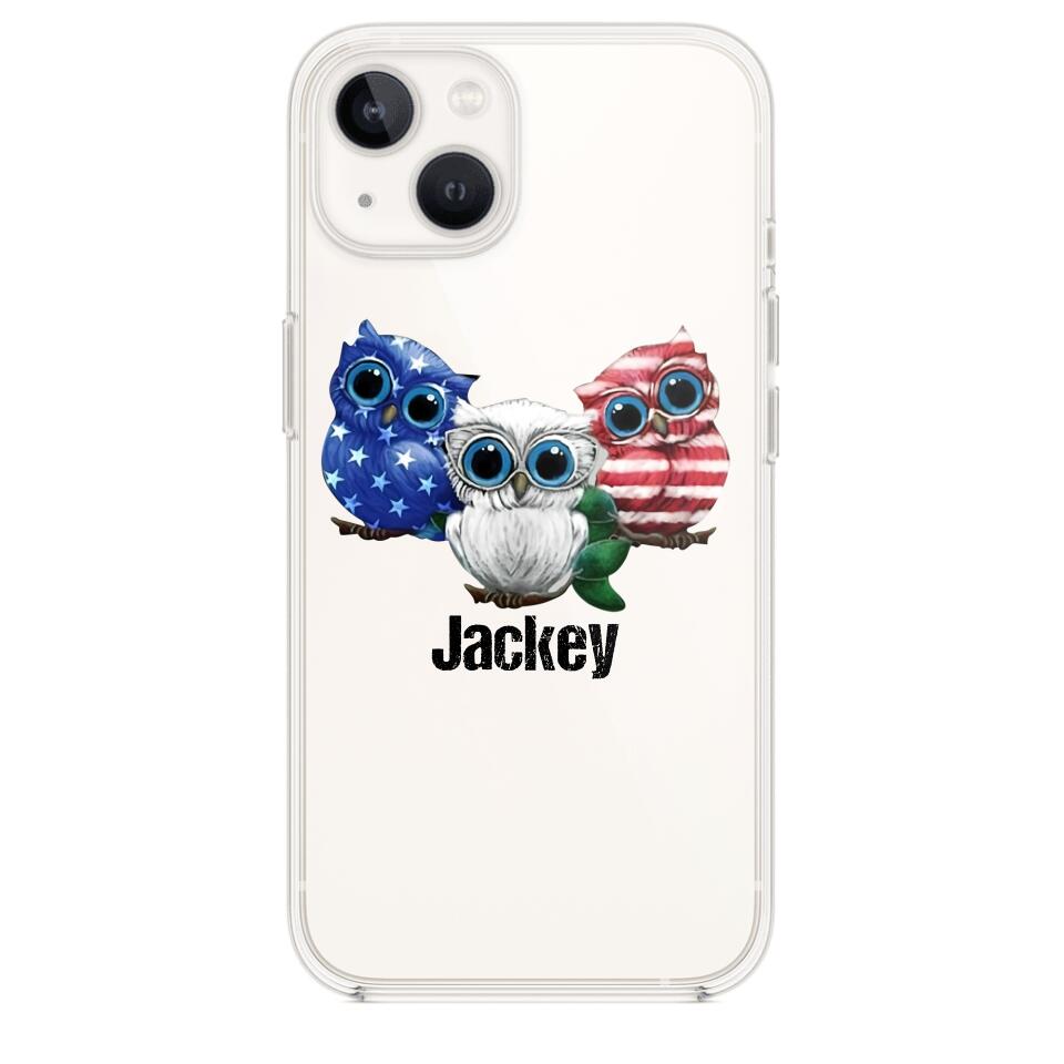 Personalized Owl Transparent Silicone Phonecase Printed NQHQ0606