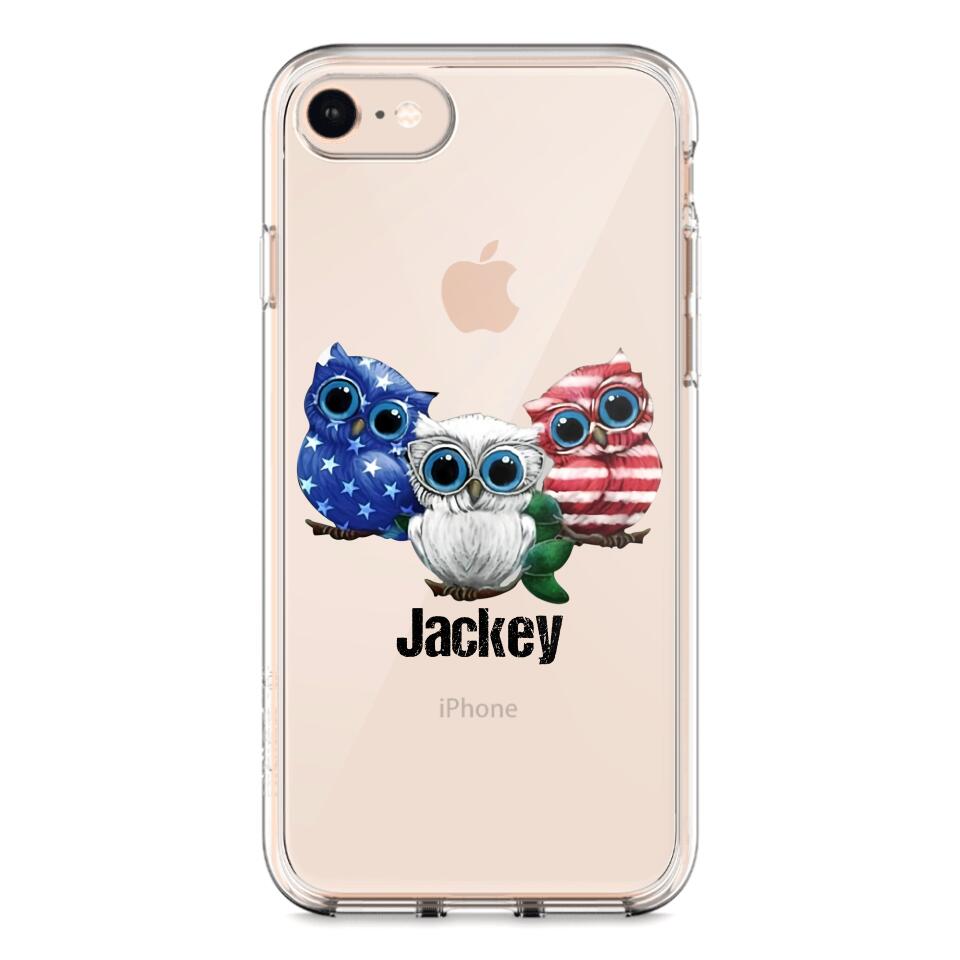 Personalized Owl Transparent Silicone Phonecase Printed NQHQ0606