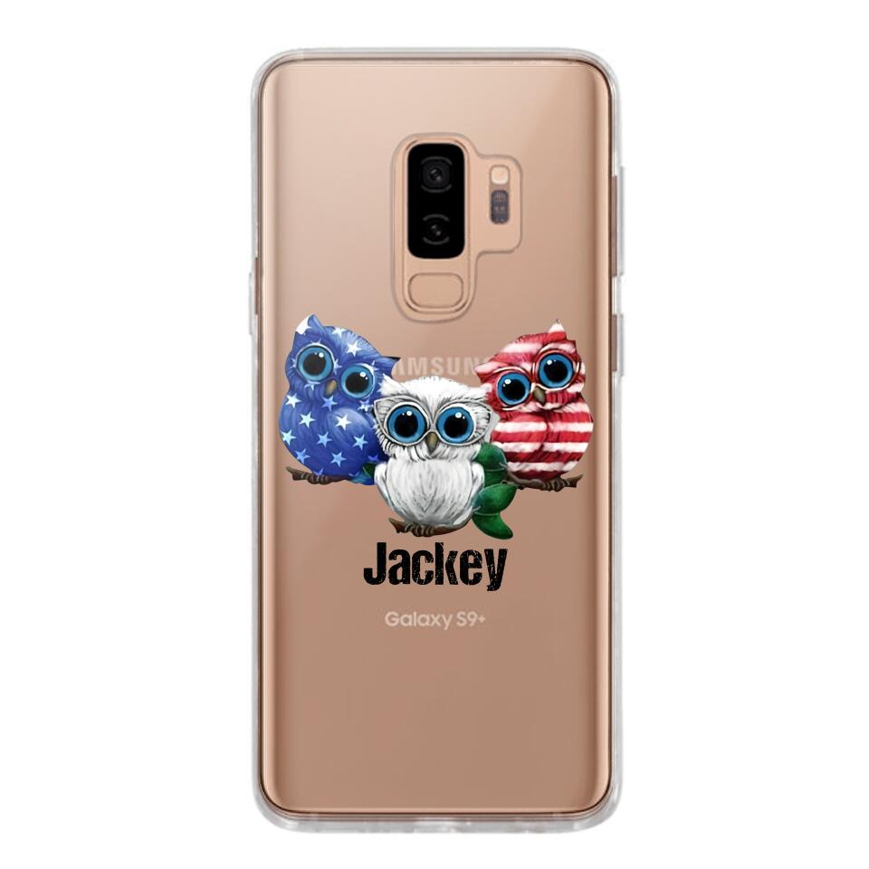 Personalized Owl Transparent Silicone Phonecase Printed NQHQ0606