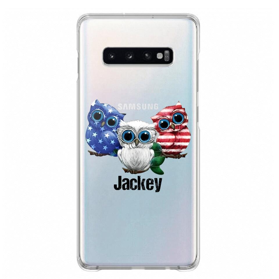 Personalized Owl Transparent Silicone Phonecase Printed NQHQ0606