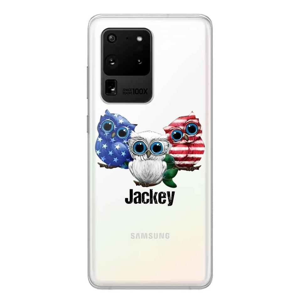Personalized Owl Transparent Silicone Phonecase Printed NQHQ0606