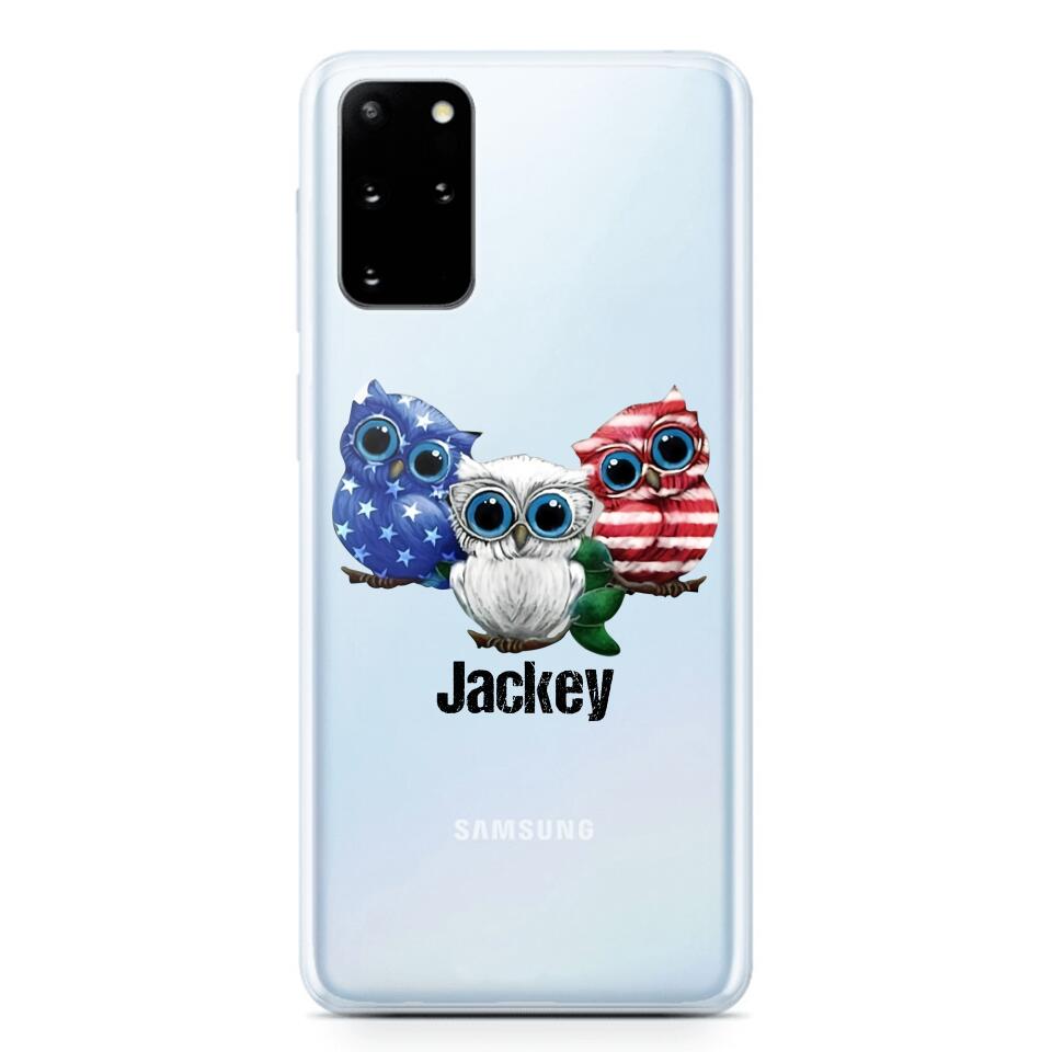 Personalized Owl Transparent Silicone Phonecase Printed NQHQ0606