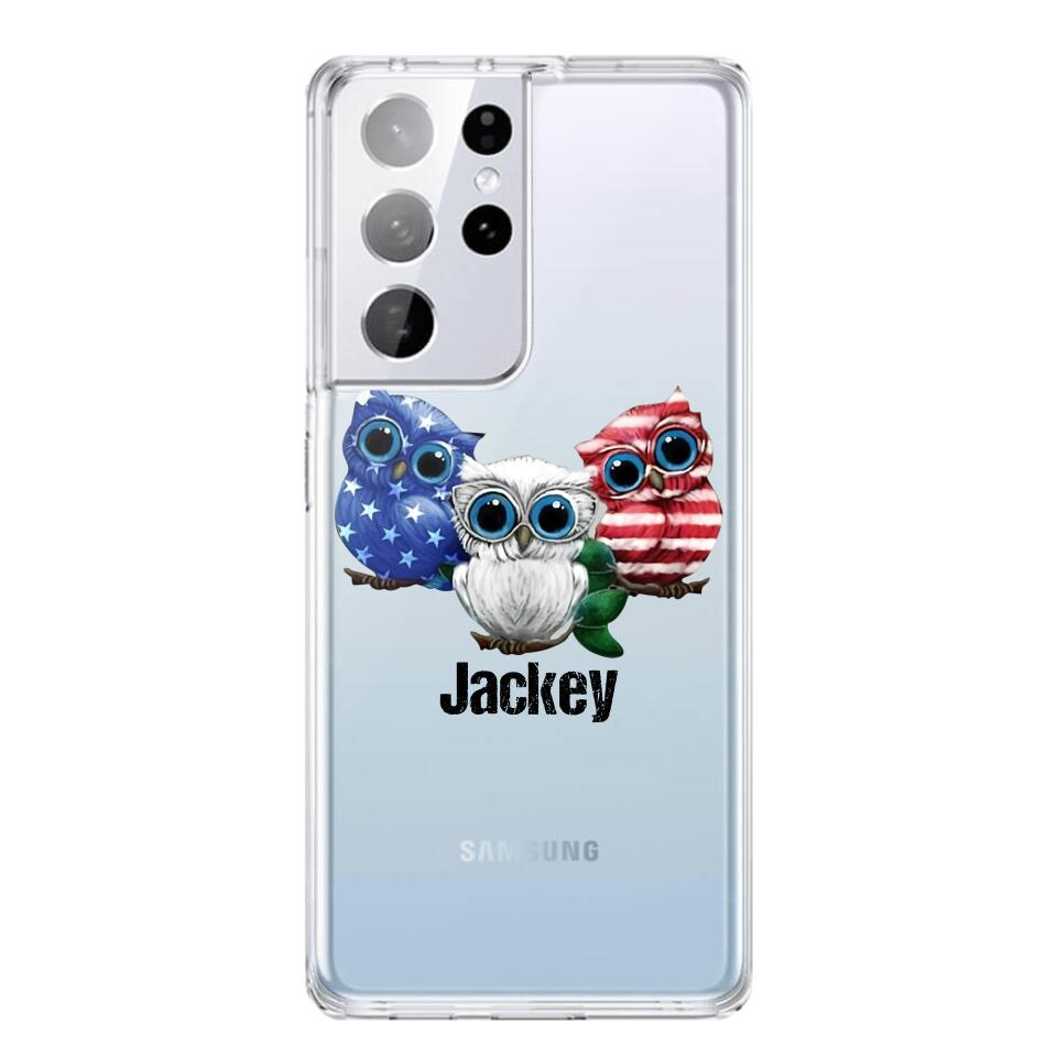 Personalized Owl Transparent Silicone Phonecase Printed NQHQ0606