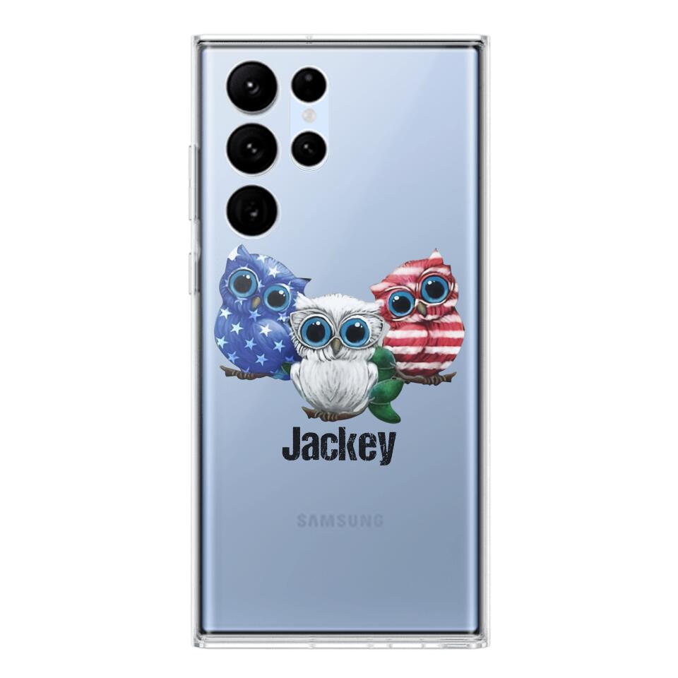 Personalized Owl Transparent Silicone Phonecase Printed NQHQ0606
