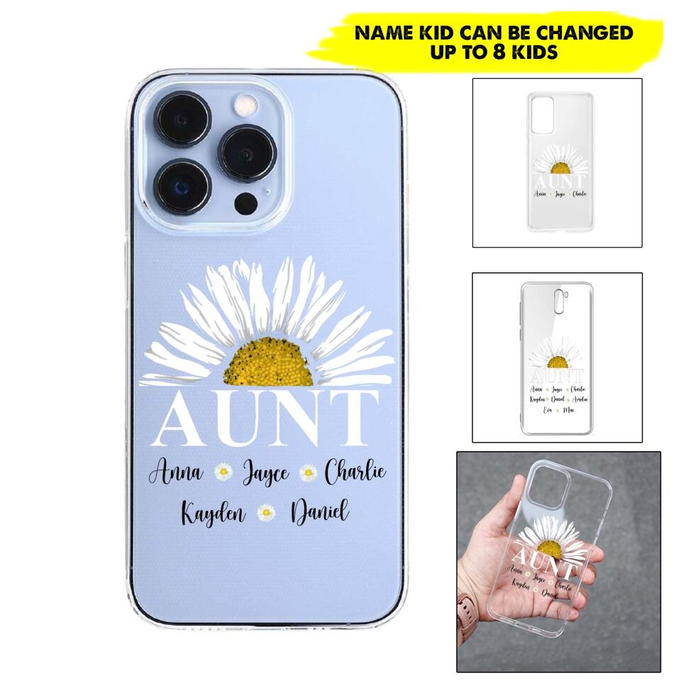 Personalized Silicone Phonecase Aunt And Kid Printed