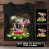 Personalized Horse Lovers US Flag Tshirt Printed NQHC0806