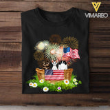 Personalized Cat Lovers US Flag Tshirt Printed NQHC0806