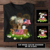 Personalized Cat Lovers US Flag Tshirt Printed NQHC0806