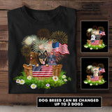 Personalized Dog Lovers US Flag Tshirt Printed NQHC0806