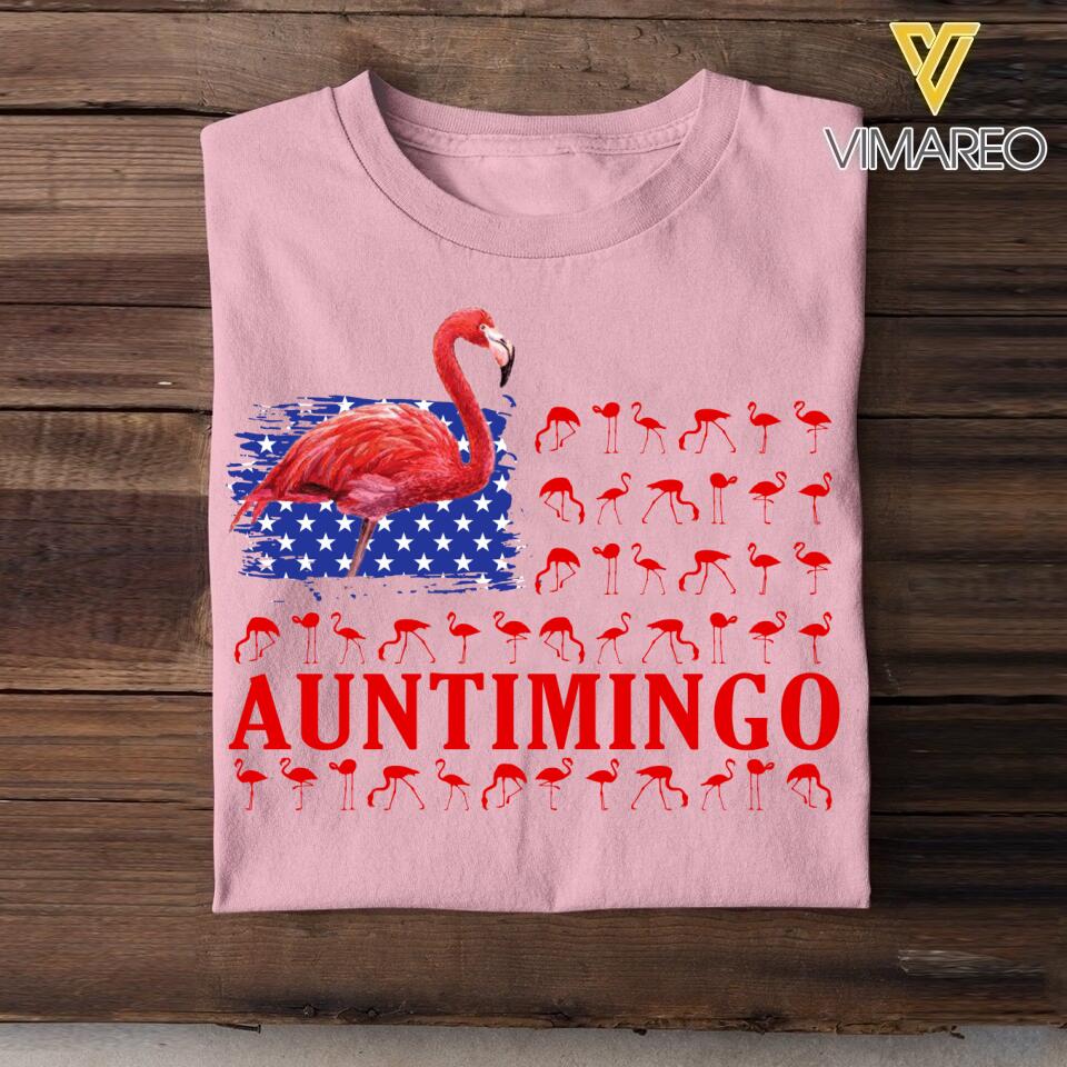 Personalized Flamigo Nickname US Flag Tshirt Printed QTDT0806