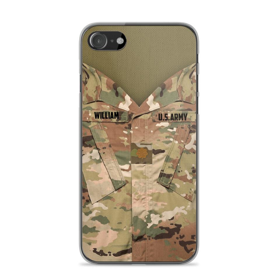 Personalized U.S Soldier Phone Case Printed 22JUL-HQ08