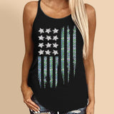 PERSONALIZED MERMAID US FLAG CRISS CROSS TANK NQDT0806