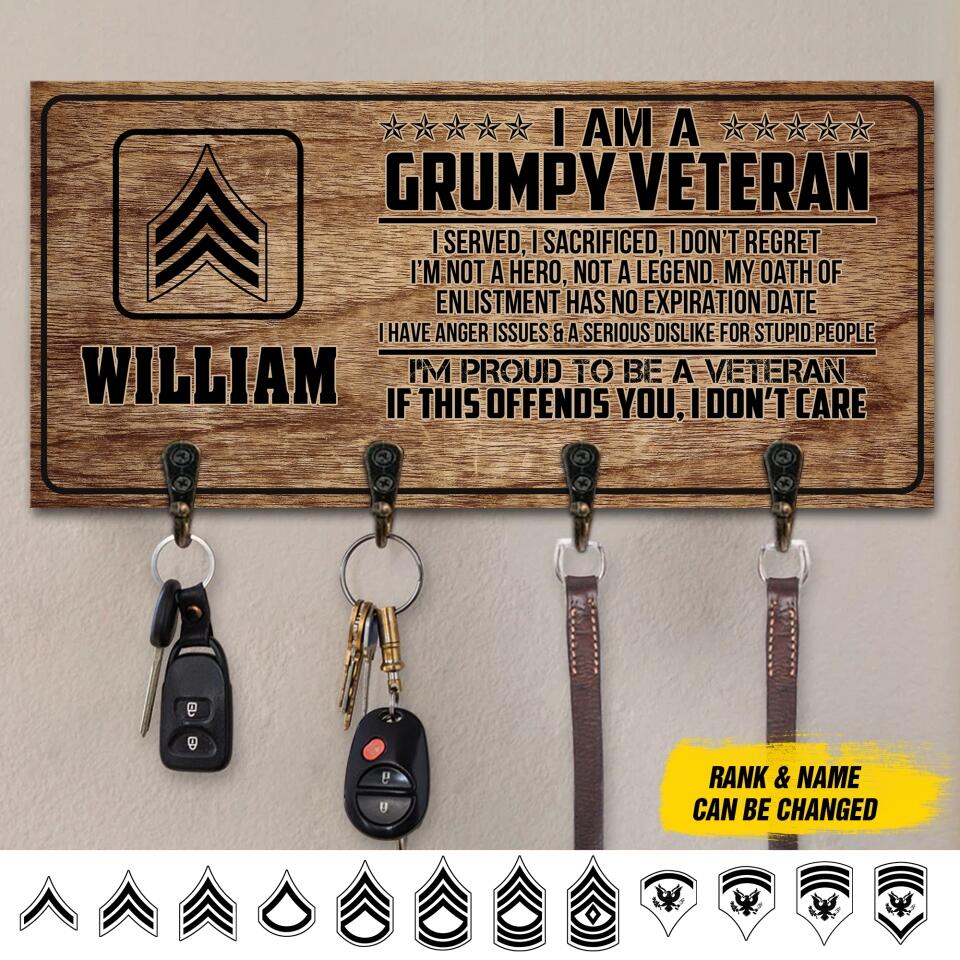 Personalized U.S Veterans Key Holder Printed 22JUL-DT08