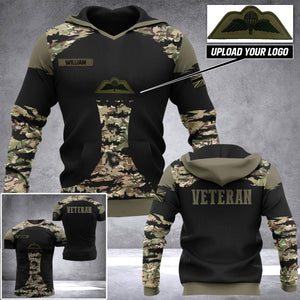 Personalized UK Army Camo Tshirt or Hoodie 3D Printed QTDT096